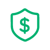 Buyer Protection Icon - Shield with dollar sign